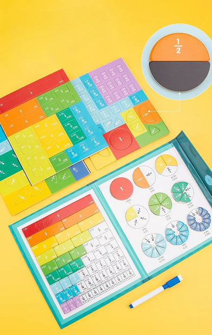 Magnetic Fraction Educational Puzzle