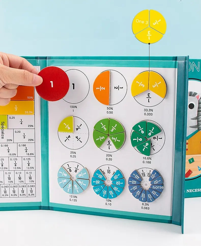 Magnetic Fraction Educational Puzzle