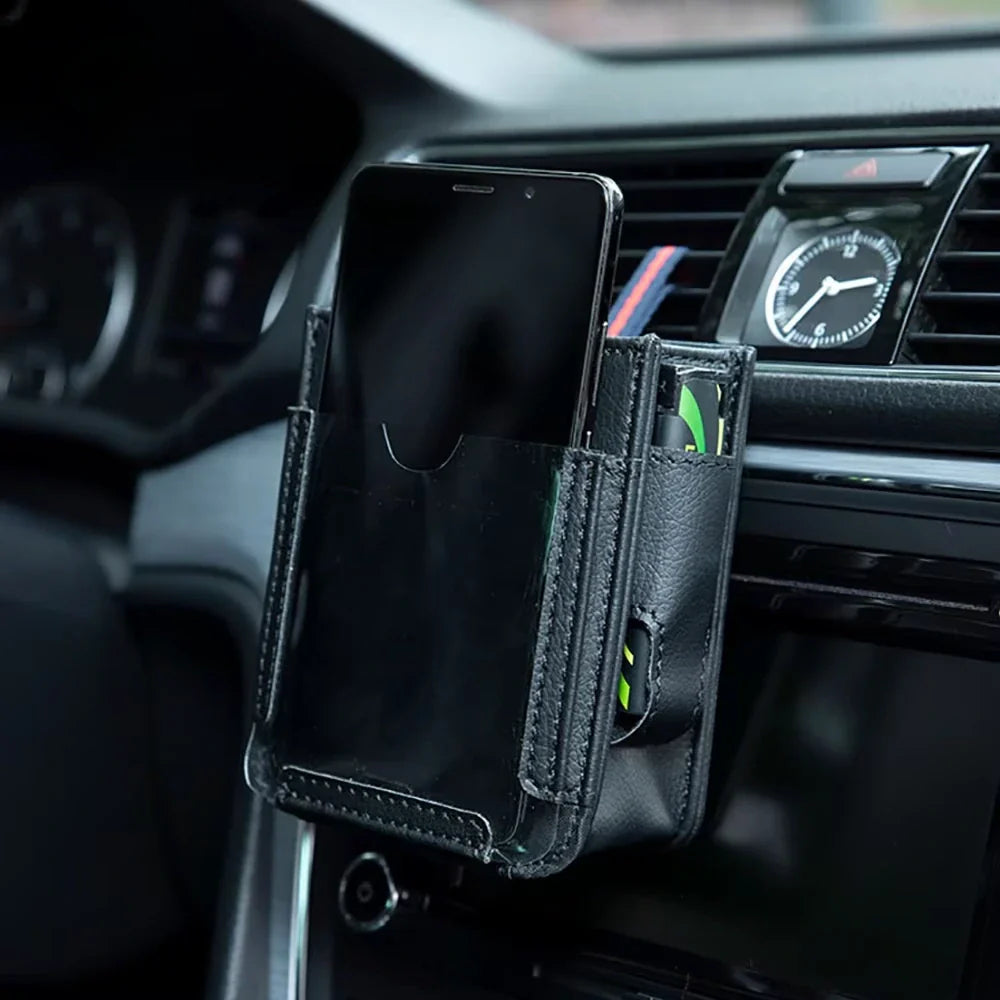 Car Phone Holder with Storage Pockets