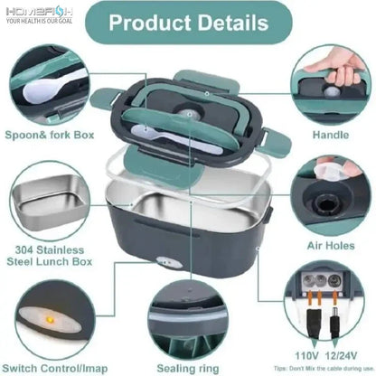 Electric Heating Stainless Steel Lunch Box - Smart Shop (Online Store for wise shoppers) 