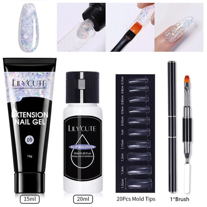 SearchFindOrder 55262-12 Blossom Gel French Elegance Nail Kit 15ml Quick Extension Gel Set Soak Off Formula for DIY Manicures and Nail Art Perfection