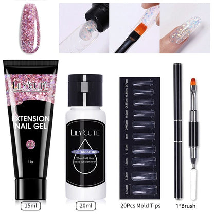 SearchFindOrder 225913 Blossom Gel French Elegance Nail Kit 15ml Quick Extension Gel Set Soak Off Formula for DIY Manicures and Nail Art Perfection