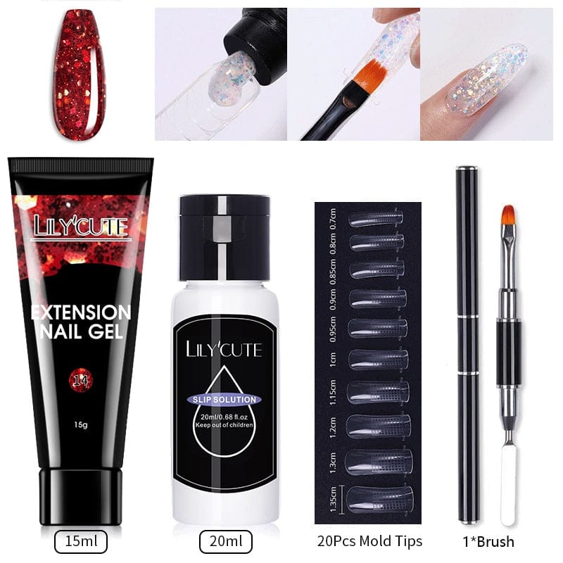 SearchFindOrder 55245-5 Blossom Gel French Elegance Nail Kit 15ml Quick Extension Gel Set Soak Off Formula for DIY Manicures and Nail Art Perfection