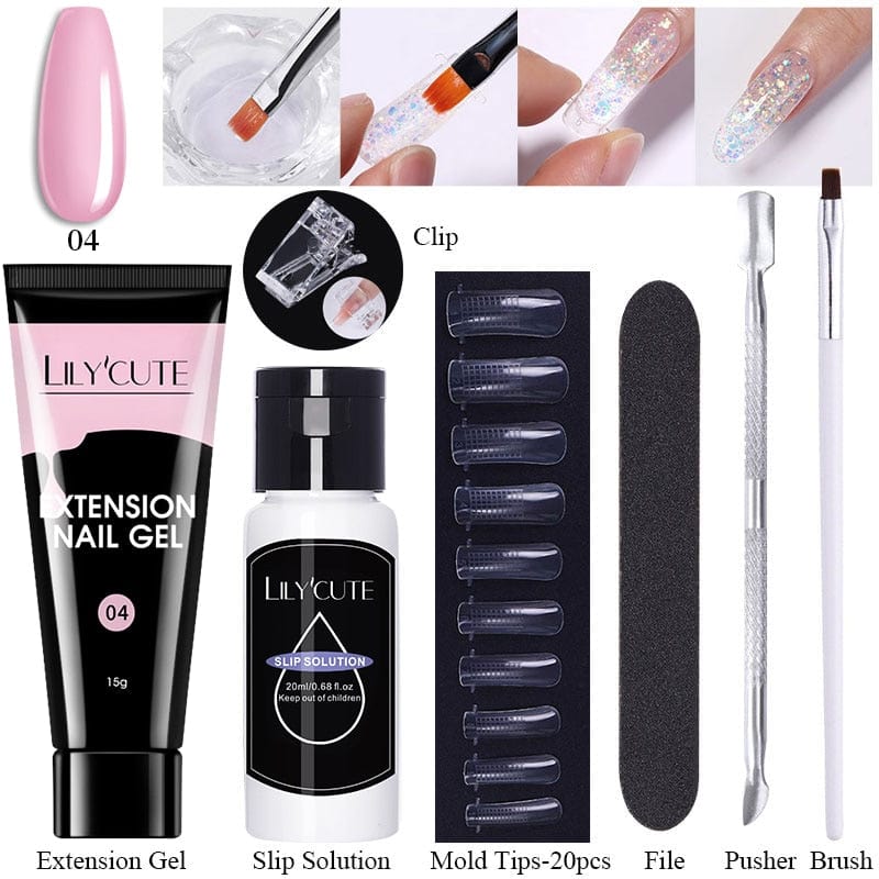 SearchFindOrder 225044 Blossom Gel French Elegance Nail Kit 15ml Quick Extension Gel Set Soak Off Formula for DIY Manicures and Nail Art Perfection