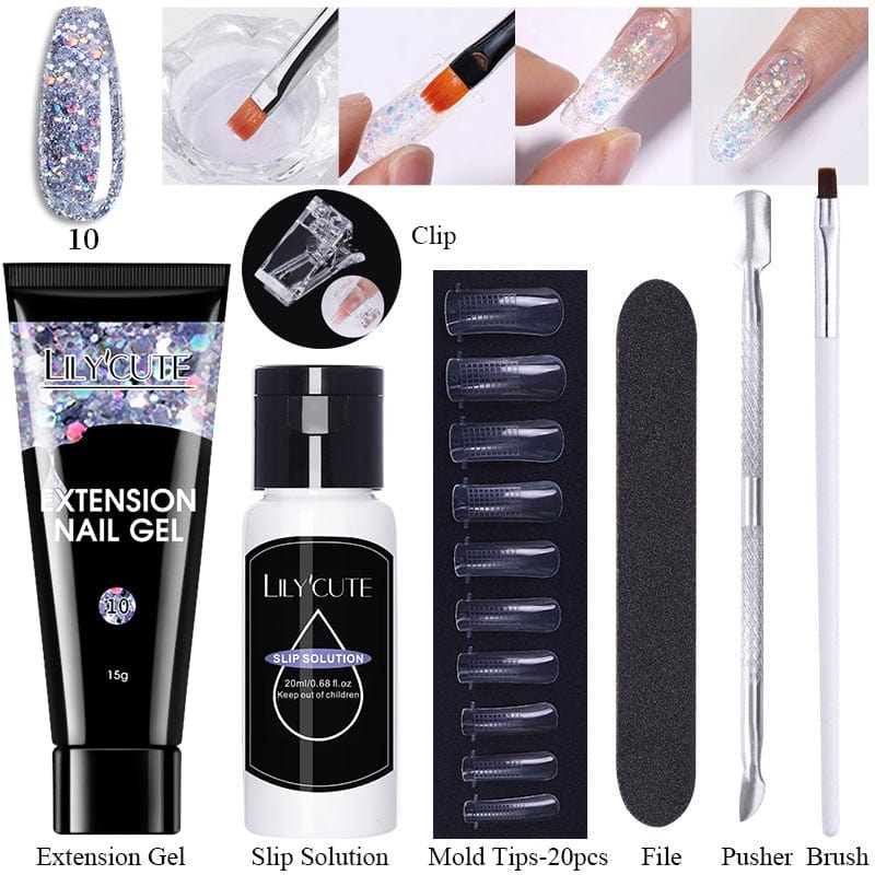 SearchFindOrder NO Slip-07 Blossom Gel French Elegance Nail Kit 15ml Quick Extension Gel Set Soak Off Formula for DIY Manicures and Nail Art Perfection