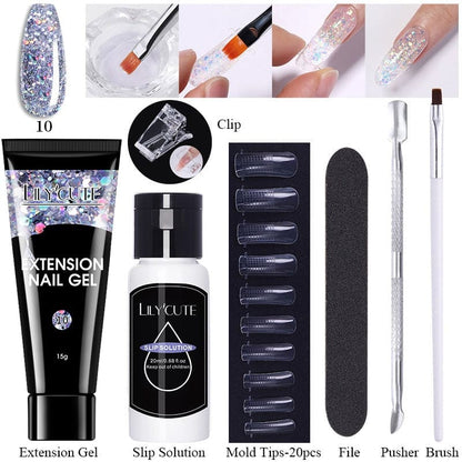 SearchFindOrder NO Slip-07 Blossom Gel French Elegance Nail Kit 15ml Quick Extension Gel Set Soak Off Formula for DIY Manicures and Nail Art Perfection