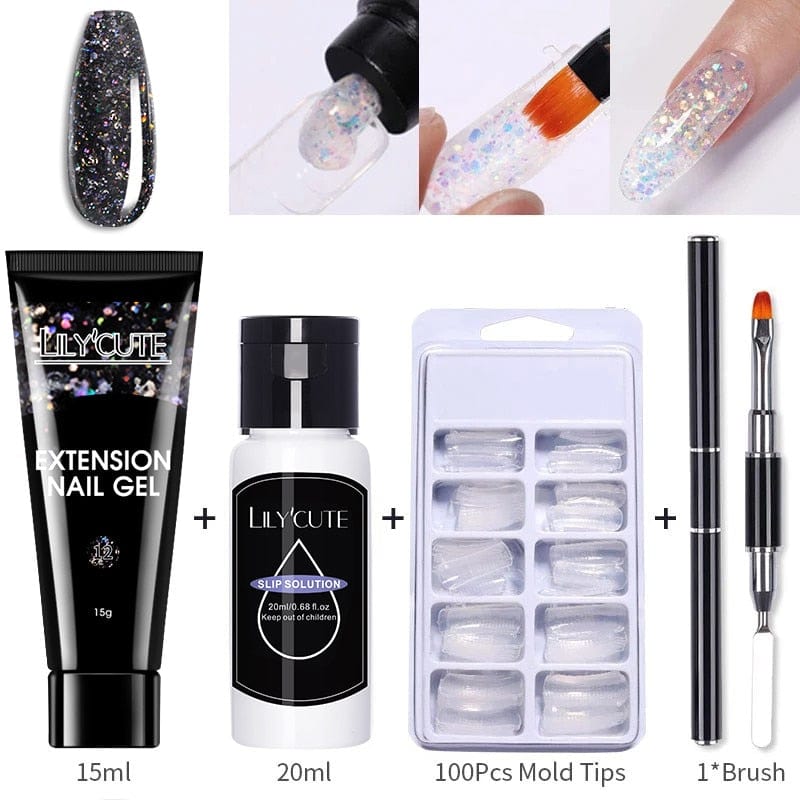 SearchFindOrder 013 Blossom Gel French Elegance Nail Kit 15ml Quick Extension Gel Set Soak Off Formula for DIY Manicures and Nail Art Perfection