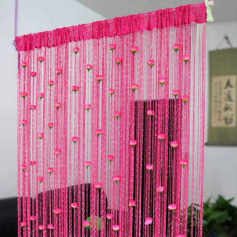 Floral Tassel Curtain Room Divider