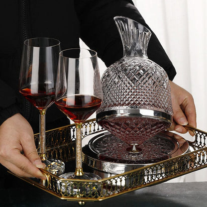 Crystal Spinning Glass Wine Decanter