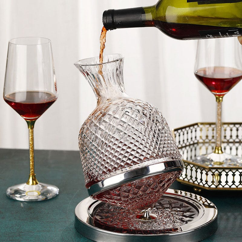 Crystal Spinning Glass Wine Decanter