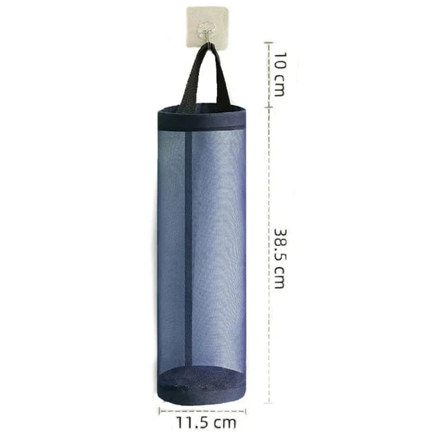 Wall-Mounted Plastic Bag Holder for Home Grocery Storage, Hanging Trash Garbage Kitchen Organizer