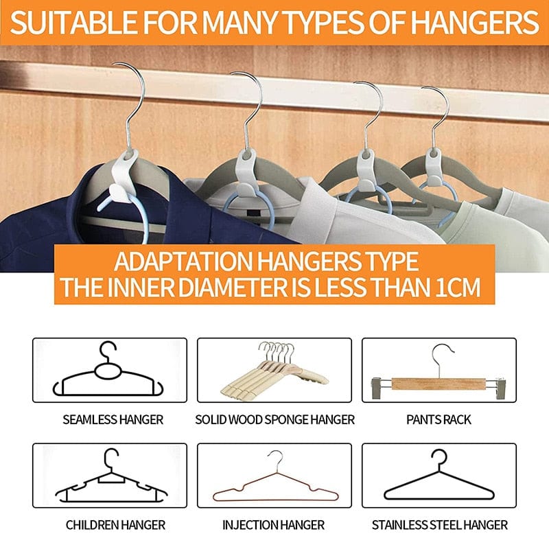 Closet Space-Saving Mini Cascading Hanger Hooks, 10pcs Wardrobe Clothes Organizer Clips