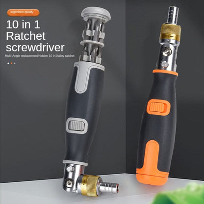 SearchFindOrder Grey 10-in-1 Multi-Angle Portable Ratchet Screwdriver⁠