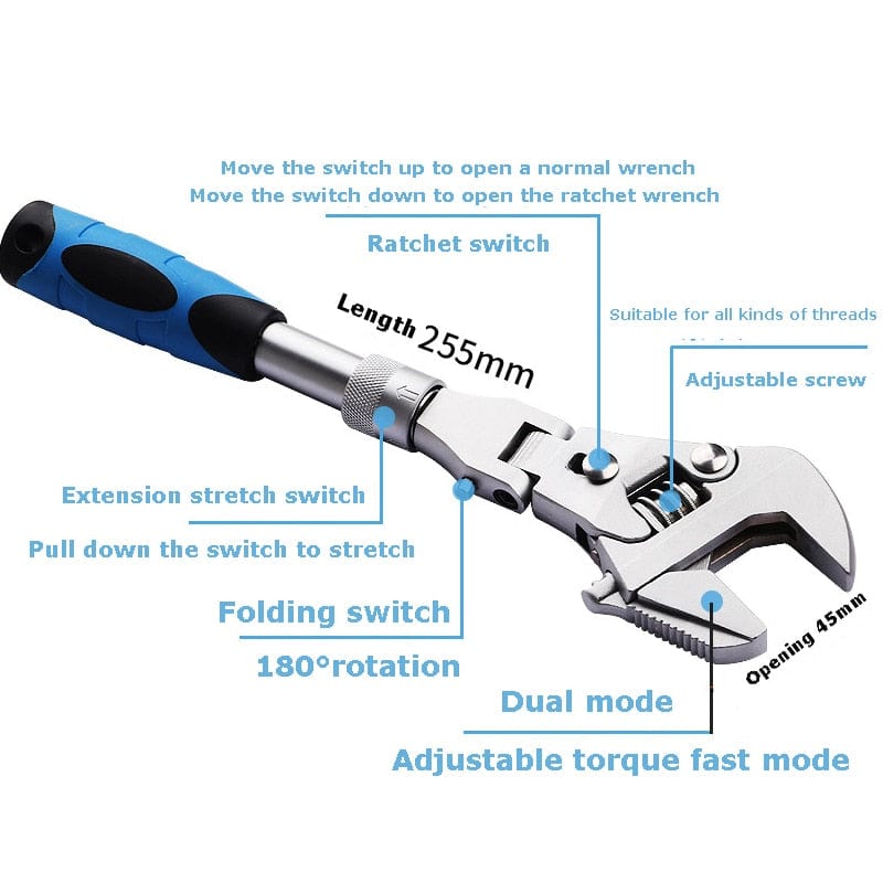 5-in-1 Adjustable Folding Torque Wrench