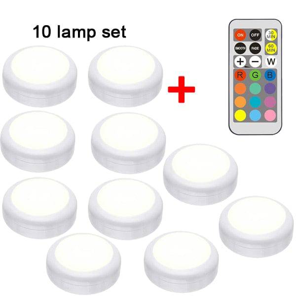 SearchFindOrder 5 lamp set / RGB / 77x77x32mm LED RGB Puck Lights with  Remote Control