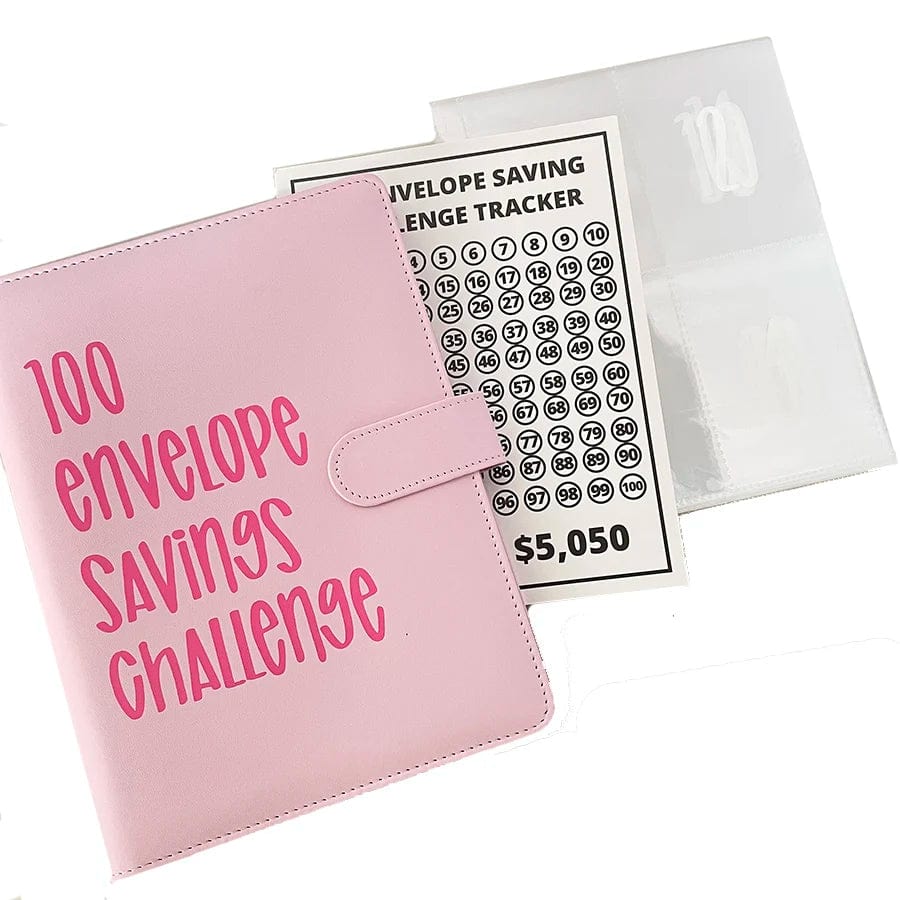 SearchFindOrder White full set 100 Envelope Savings Challenge Book Set with Binder