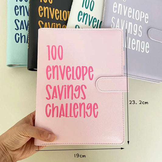 SearchFindOrder Pink full set 100 Envelope Savings Challenge Book Set with Binder