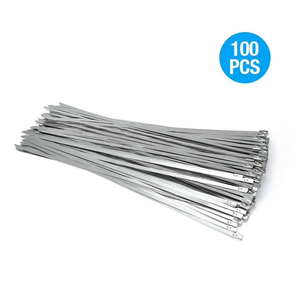 SearchFindOrder 10cm x100pcs 100Pcs Stainless Steel Zip Ties 