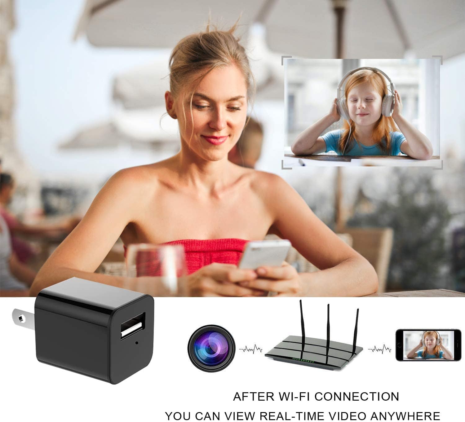 Mini USB Charger with Built-in 1080p Wi-Fi Security Camera - Smart Shop (Online Store for wise shoppers) 