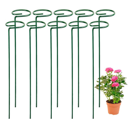 Premium Metal 16 Inch Plant Support Stakes, Single Stemmed Flower Support Hoops, Garden Plant Stakes, Plant Prop for Amaryllis, Orchid, Lily, Rose, Peony, Tomatoes, Gladiolus