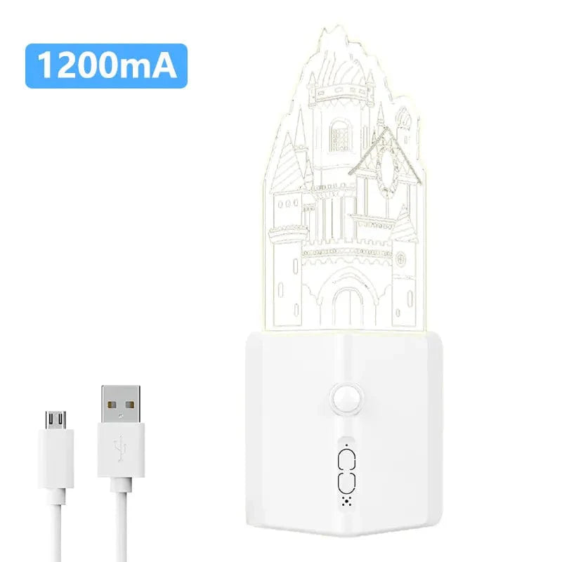 Enchanted Castle Motion Sensor LED Night Light for Kids, Rechargeable Motion Activated Nightlight for Nursery, Bedroom, Bathroom, Stairway, Hallway, Kitchen