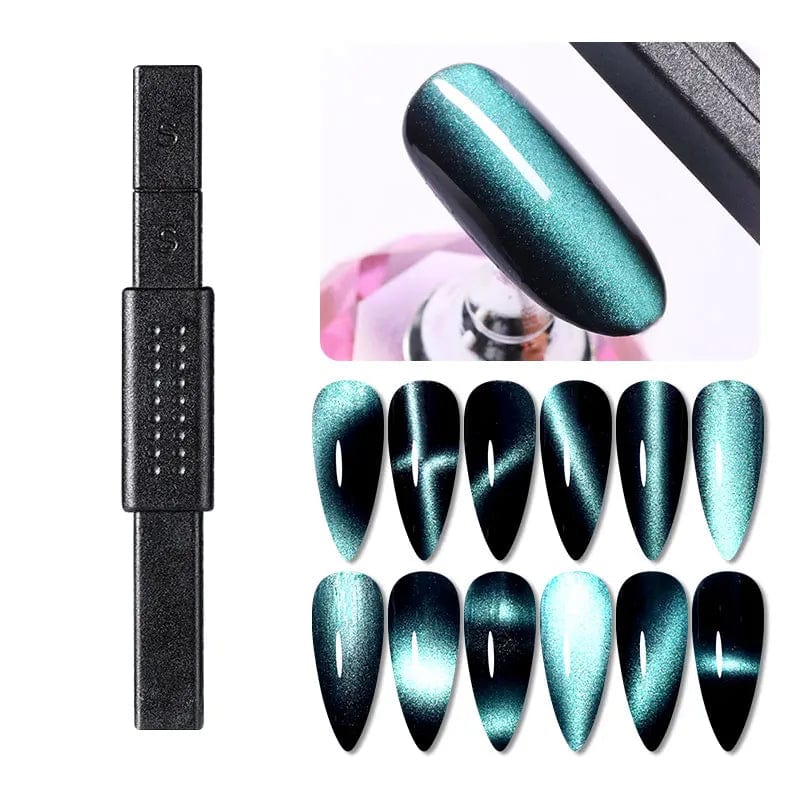 Cat Eye Gel Nail Polish Magnet Tool Set with Magnet Wand for Holographic Cat Eye, Double-head Flower Design Nail Magnet Pens, 3D Magnetic Cat Eye Gel Nail Polish Nail Art for Salon, Studio or Home