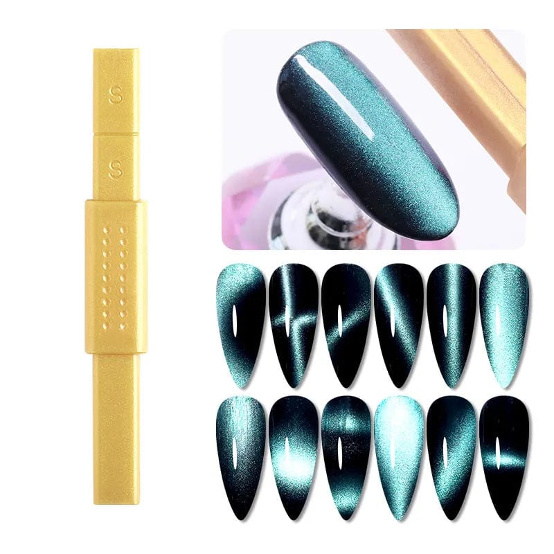 Cat Eye Gel Nail Polish Magnet Tool Set with Magnet Wand for Holographic Cat Eye, Double-head Flower Design Nail Magnet Pens, 3D Magnetic Cat Eye Gel Nail Polish Nail Art for Salon, Studio or Home