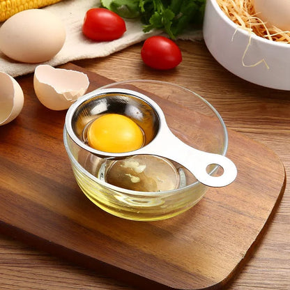 Egg Cracker, 304 Stainless-Steel Raw Egg Opener and Separator Kitchen Gadget