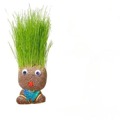 DIY Grass Growing Head Kit - Fun & Educational Indoor Planting for All Ages