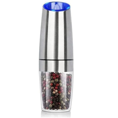 Electric Salt & Pepper Grinder Set, Adjustable Coarseness, Battery Powered with LED Light, Stainless Steel