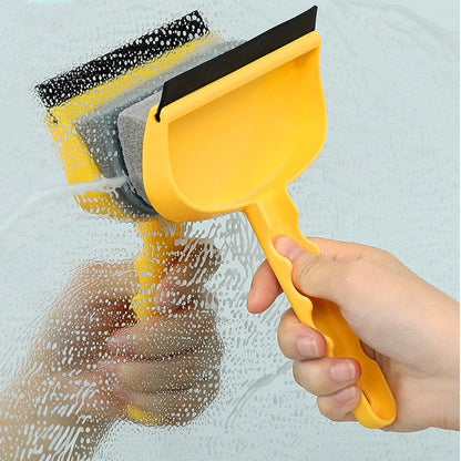 Multifunctional Double-Sided Sponge Cleaning Brush Wiper Glass Tile Squeegee