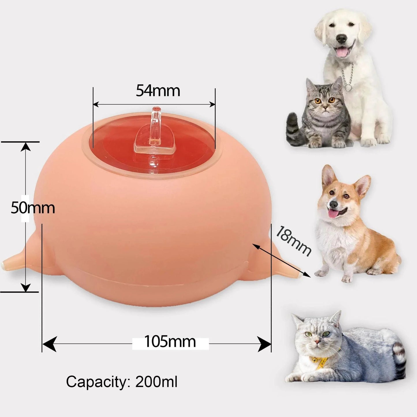 Multi-Pet Nursing Station, 200ml Silicone Nipple Feeder for Puppies, Kittens, and Rabbits