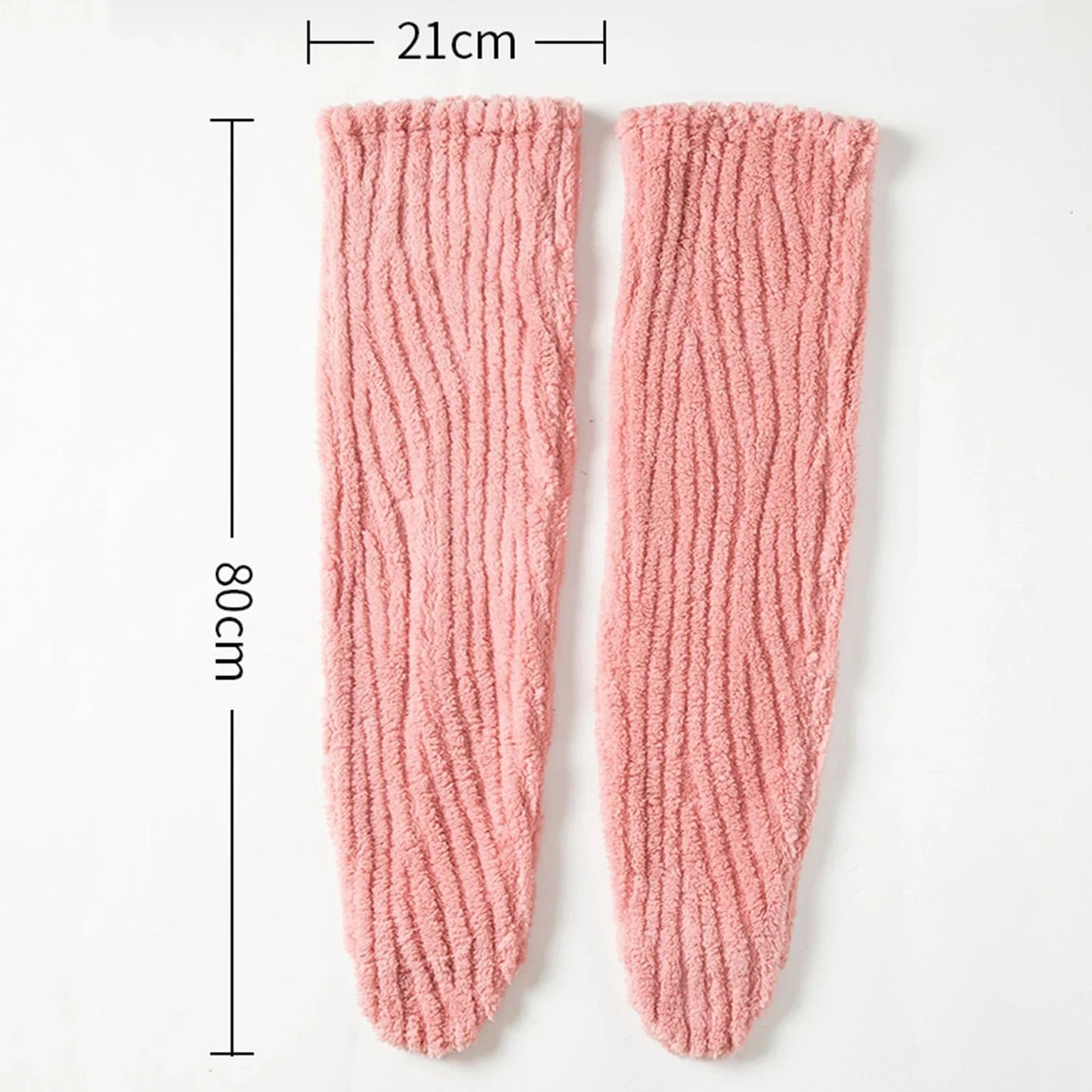 SearchFindOrder Red / One Size Fuzzy High Over Knee Socks