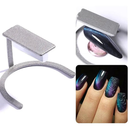 Cat Eye Gel Nail Polish Magnet Tool Set with Magnet Wand for Holographic Cat Eye, Double-head Flower Design Nail Magnet Pens, 3D Magnetic Cat Eye Gel Nail Polish Nail Art for Salon, Studio or Home