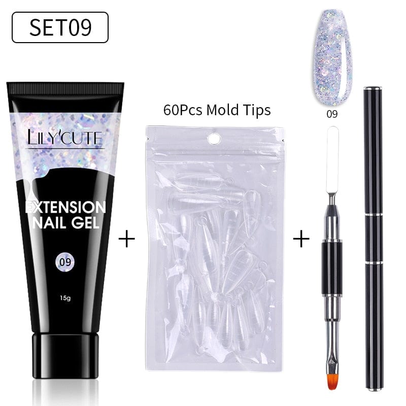 SearchFindOrder NO Slip-10 Blossom Gel French Elegance Nail Kit 15ml Quick Extension Gel Set Soak Off Formula for DIY Manicures and Nail Art Perfection