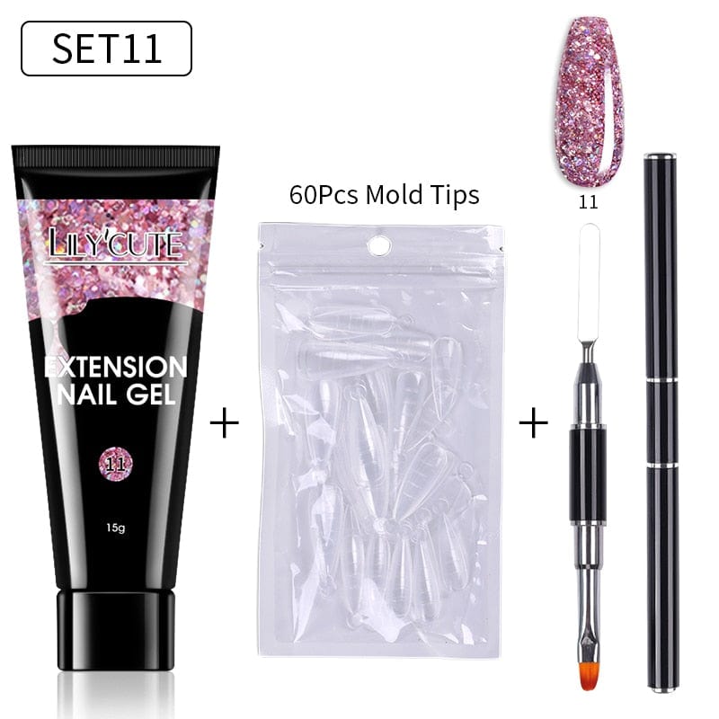 SearchFindOrder 026 Blossom Gel French Elegance Nail Kit 15ml Quick Extension Gel Set Soak Off Formula for DIY Manicures and Nail Art Perfection