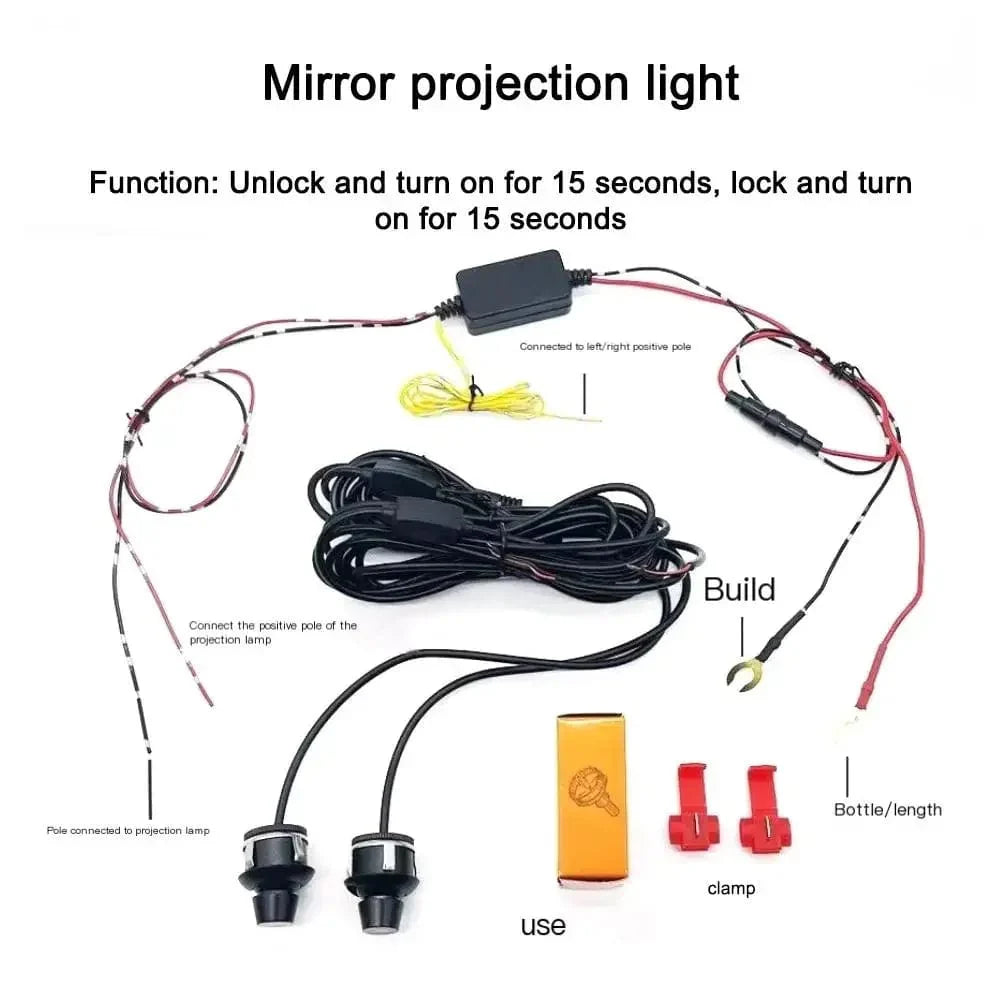 Car Side Rearview Mirror LED Angel Wings Projection Lights