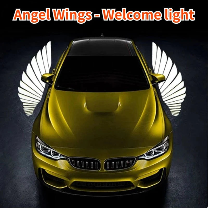 SearchFindOrder 2PCS Rearview Mirror Light Angel Wings Carpet Projection