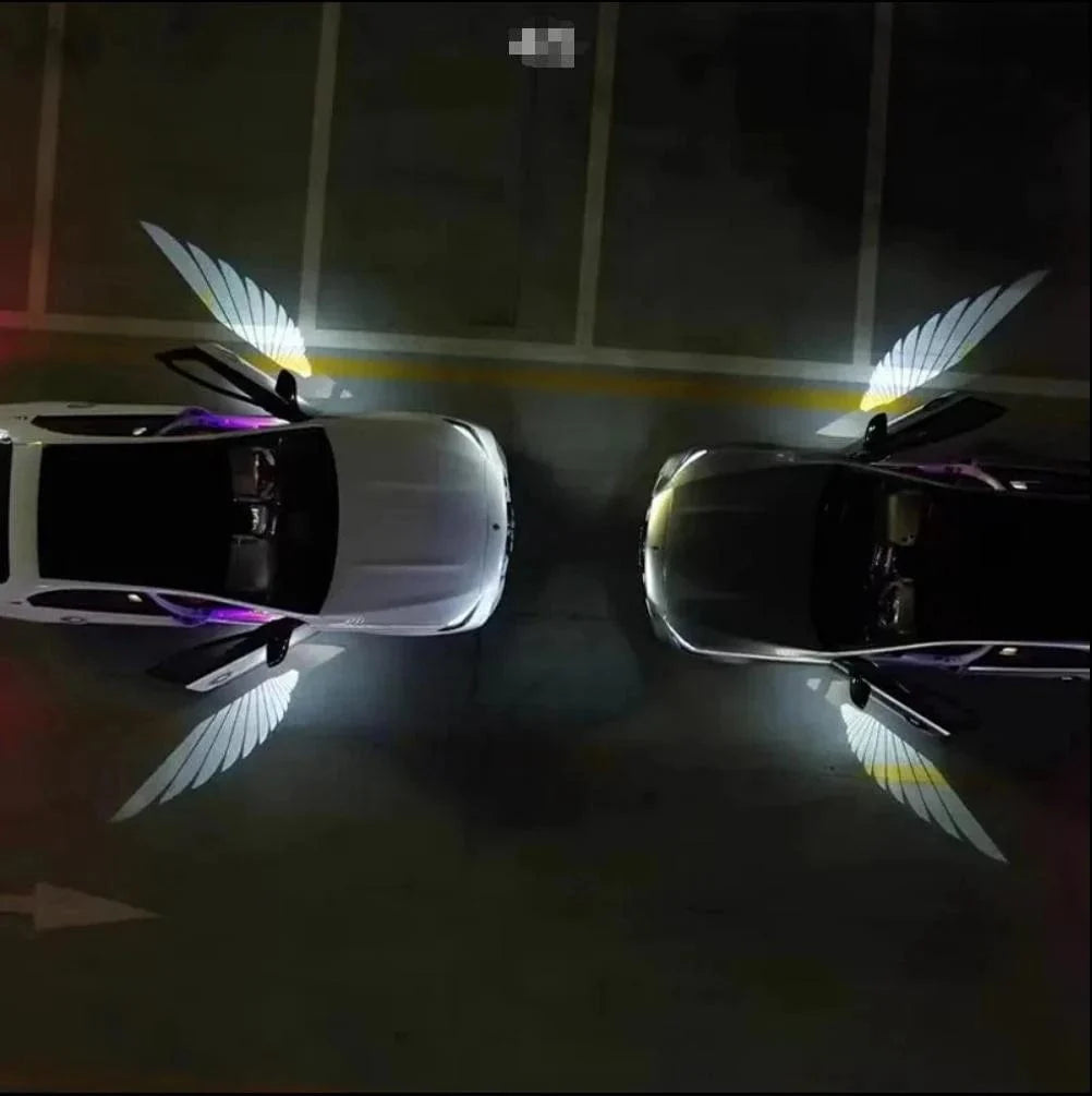 Car Side Rearview Mirror LED Angel Wings Projection Lights