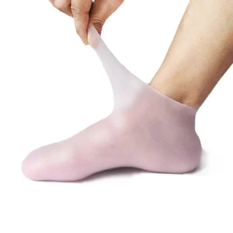 SearchFindOrder Skin-M 2pcs Soft Heel Comfort Gel Socks Cracked Heel Repair & Moisturizing Foot Care Kit