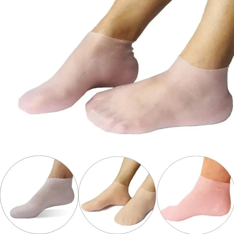 SearchFindOrder Skin-M 2pcs Soft Heel Comfort Gel Socks Cracked Heel Repair & Moisturizing Foot Care Kit