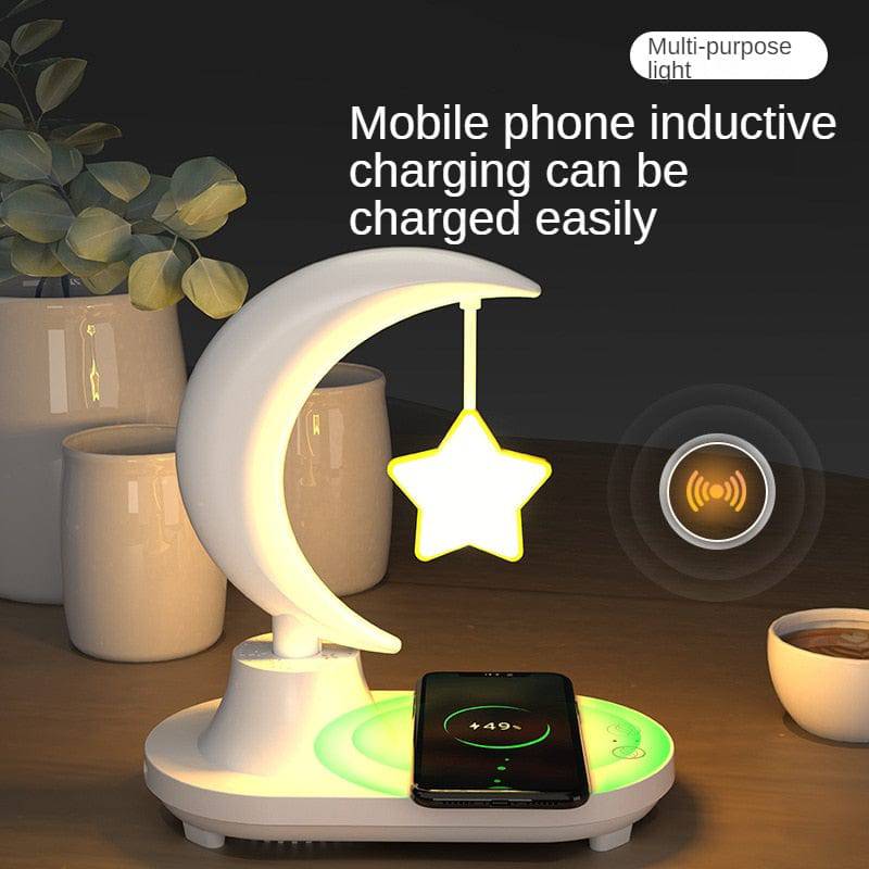 Crescent Moon Night Light with Wireless Phone Charger and Bluetooth Speaker - Smart Shop (Online Store for wise shoppers) 