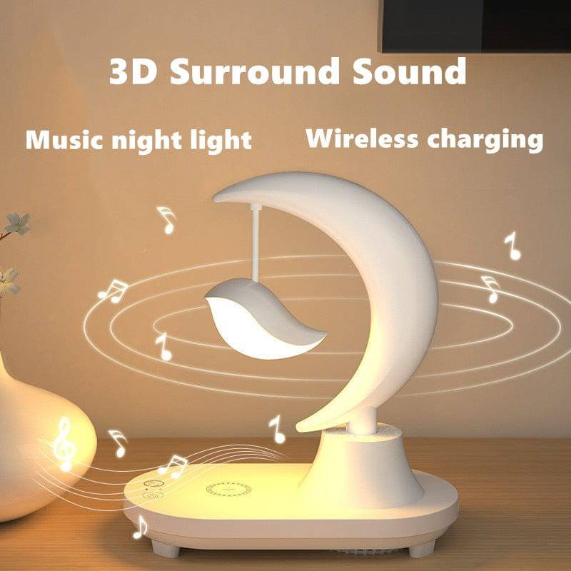 Crescent Moon Night Light with Wireless Phone Charger and Bluetooth Speaker - Smart Shop (Online Store for wise shoppers) 