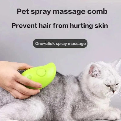 Steamy 3-in-1 Pet Cat Brush, Cat Hair Cleanser and Steam Vapor Comb