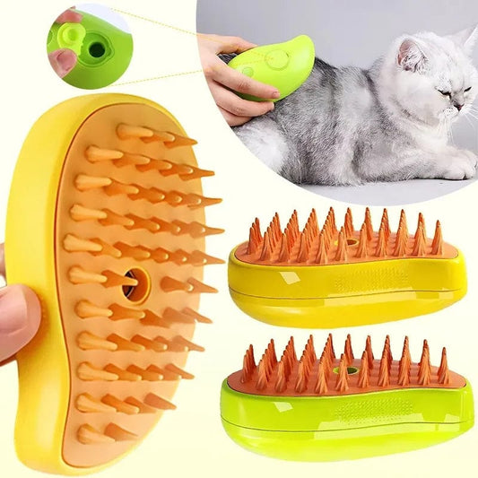 SearchFindOrder Yellow / CHINA 3-in-1 Electric Spray Cat Hair Brush