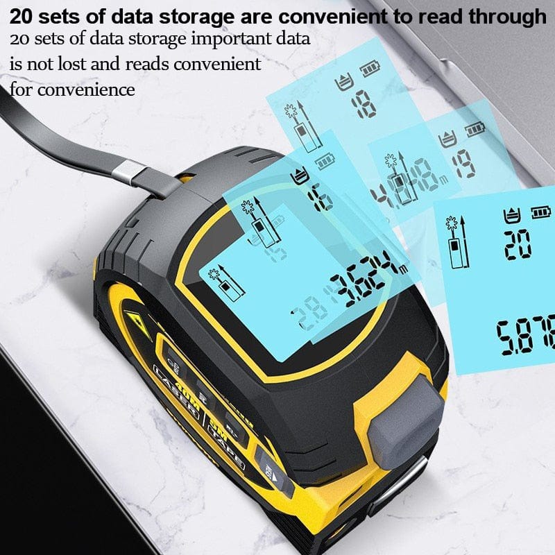 3-in-1 High-Precision Laser Tape Measure, Rangefinder, Infrared Distance Meter, Backlight LCD Display Measuring Tape