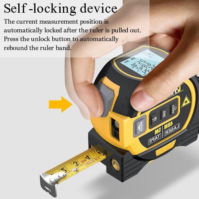 3-in-1 High-Precision Laser Tape Measure, Rangefinder, Infrared Distance Meter, Backlight LCD Display Measuring Tape