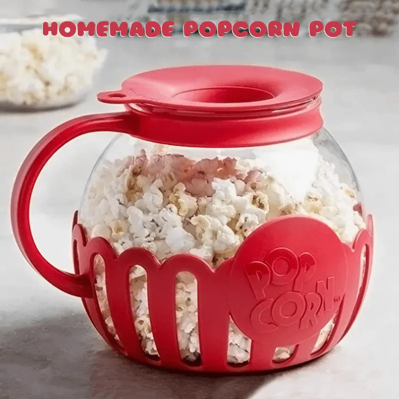 SearchFindOrder Red 3-in-1 Microwave Popcorn Popper Precise Kernel Measurement, Butter Melting, and BPA-Free Design