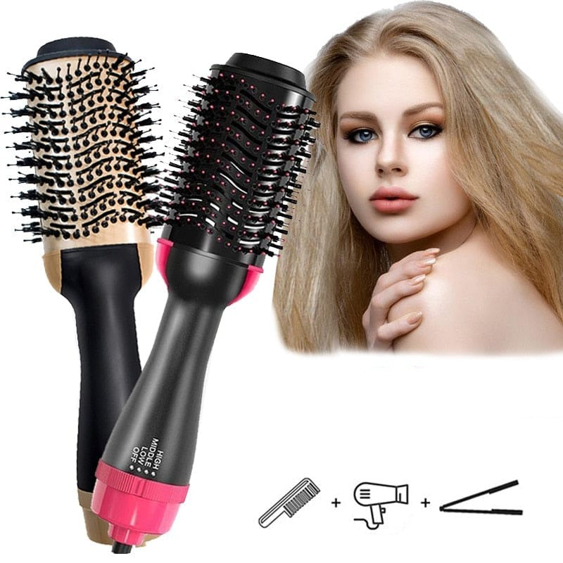 SearchFindOrder China / UK Plug / Black with box 3-in-1 Pro Hair Styler Dryer, Straightener & Curler Comb