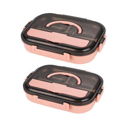 Portable 304 Stainless-Steel Insulated Lunch Box, Microwavable Food Bento Box Container for Adults & Kids